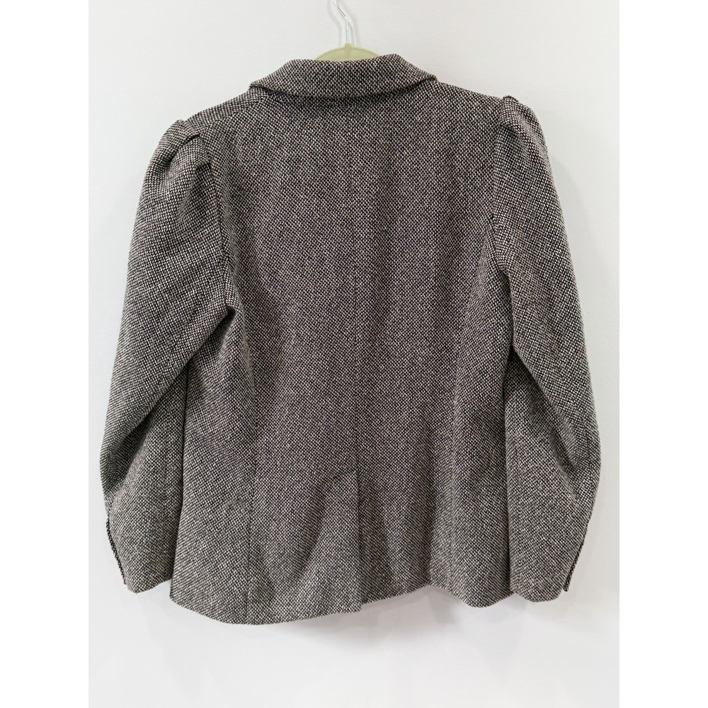 A New Day Women's Medium Tweed Blazer Brown Gray Wool Blend Front Pockets Jacket - Picture 2 of 8